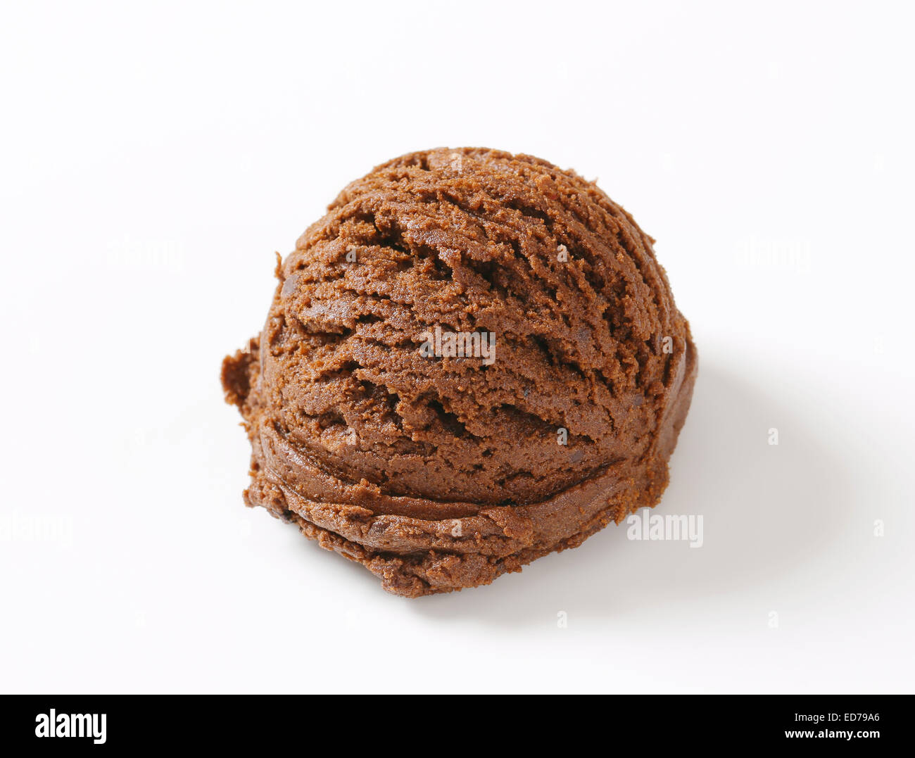 Creamy vanilla ice cream scoop, white chocolate milk ice-cream ball Stock  Photo