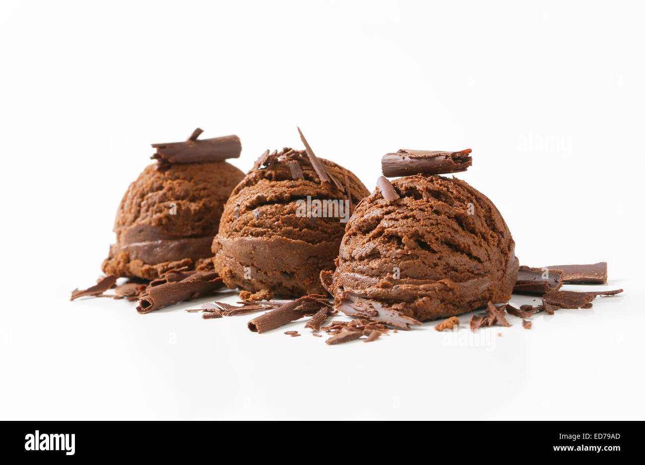 Scoops of dark chocolate ice cream Stock Photo Alamy