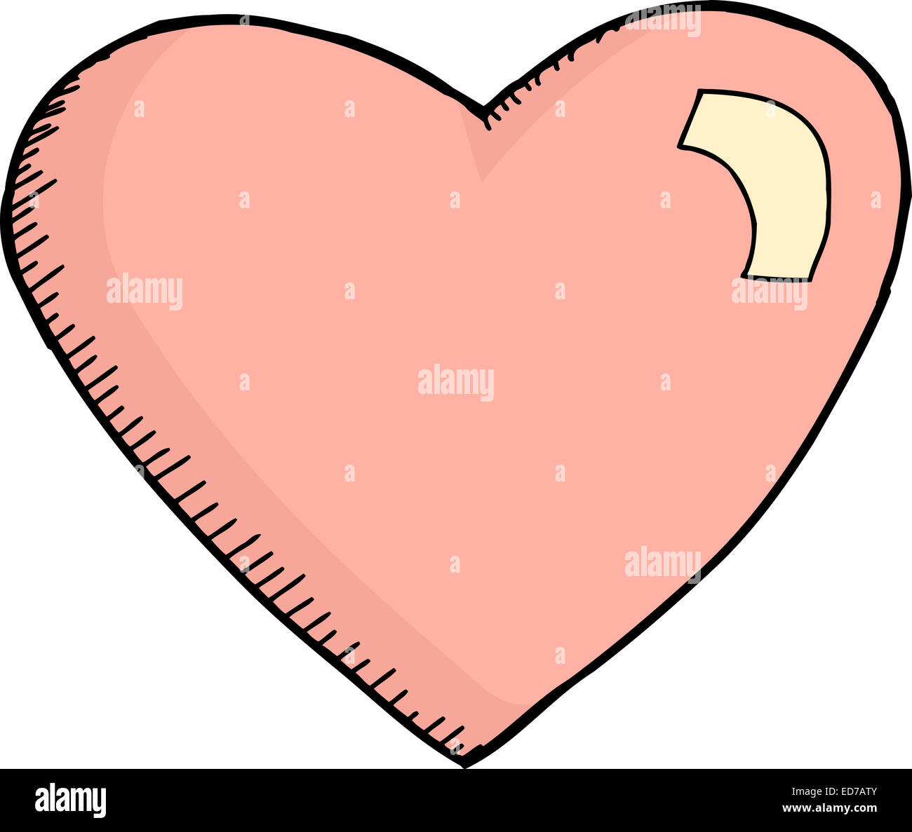 Single pink heart doodle over white background Stock Photo Alamy