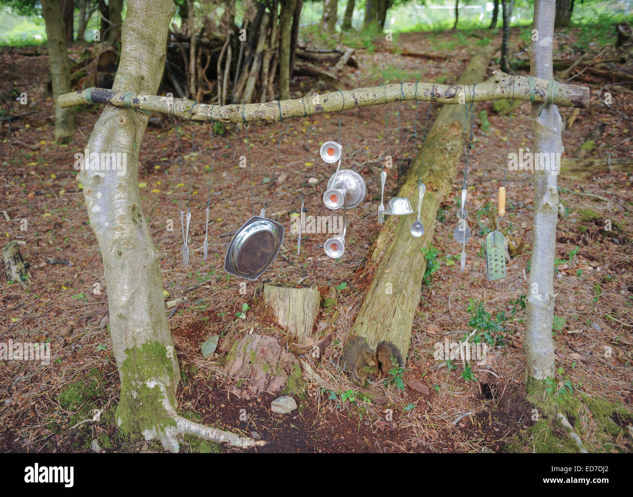 The Silver Sound Trail  in the Woods around Castle Drogo at Drewsteignton, Devon, England, UK Stock Photo