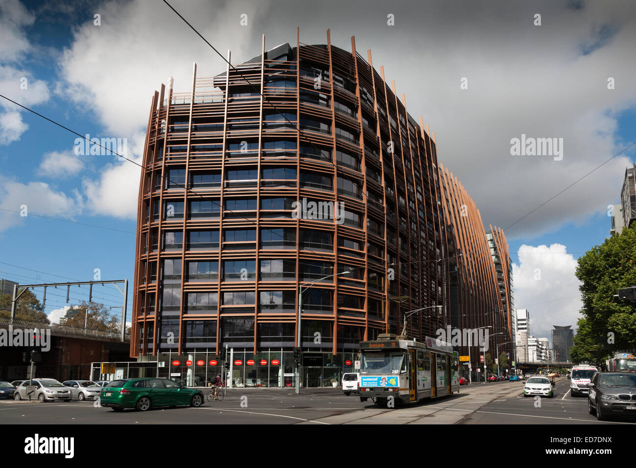 Modern commercial architecture Northbank 525 Flinders Street, Melbourne Australia Stock Photo