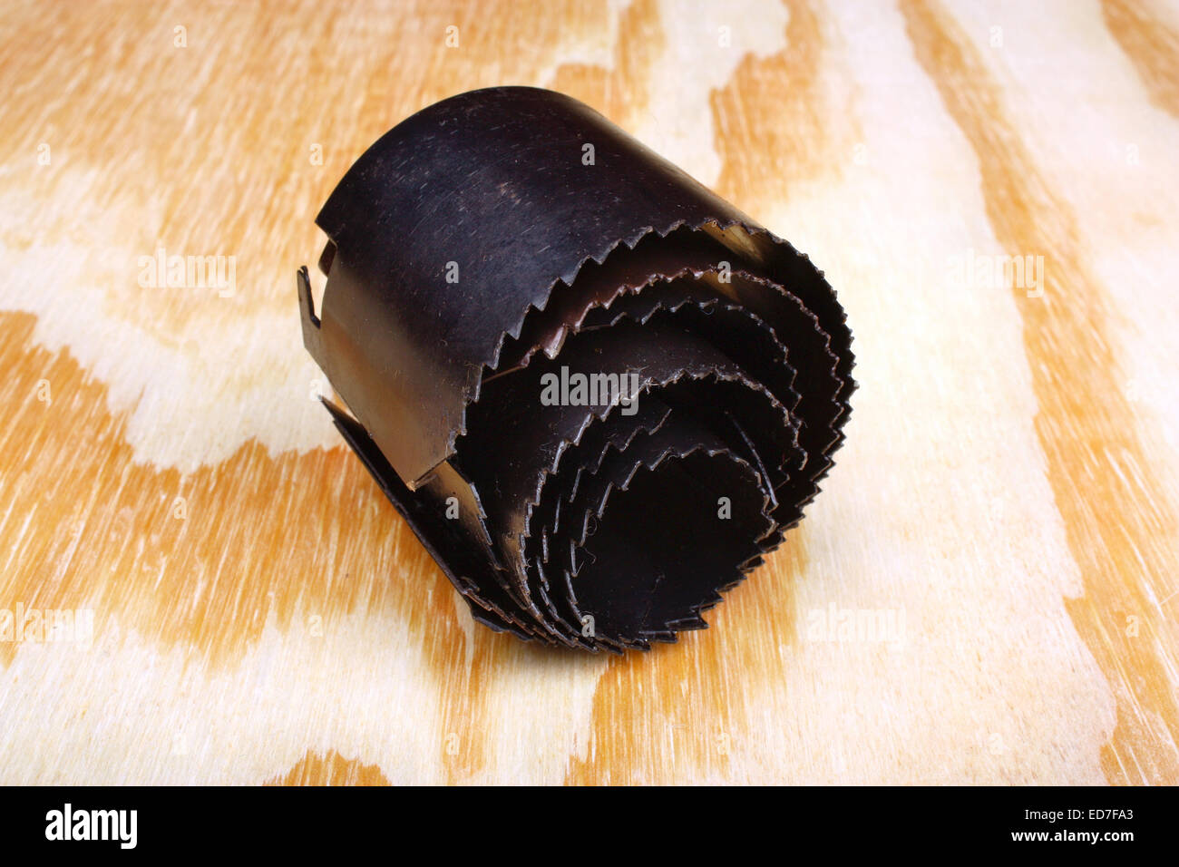 Hole saw to cut the plasterboard and wood Stock Photo Alamy