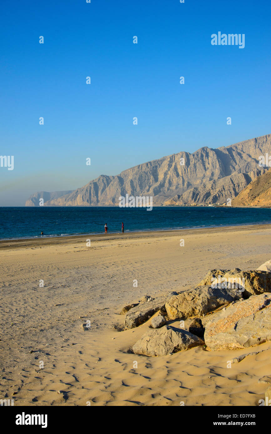 The beach of Bukha, Musandam, Oman Stock Photo
