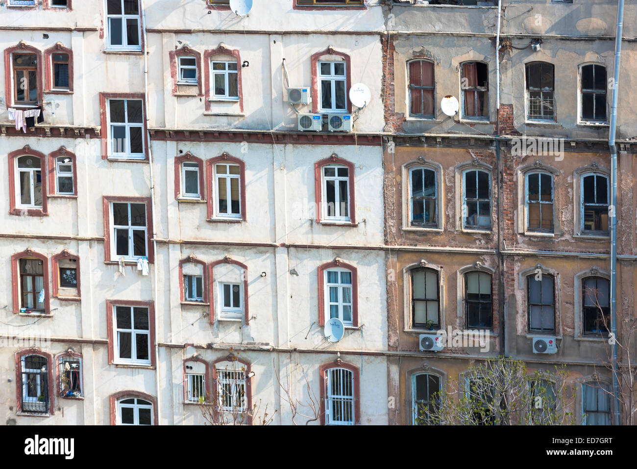 Skyline cityscape apartment blocks and offices of Karakoy and Beyoglu in Istanbul, Republic of Turkey Stock Photo