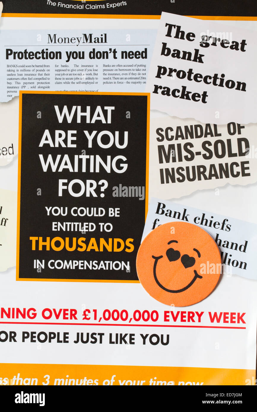 smiling at the thought of compensation - what are you waiting for you could be entitled to thousands in compensation Stock Photo