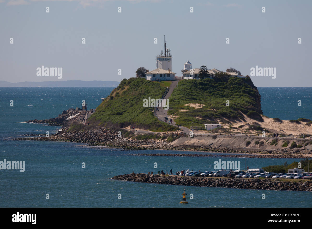 Nobbys Lighthouse Newcastle New South Wales Australia Stock Photo