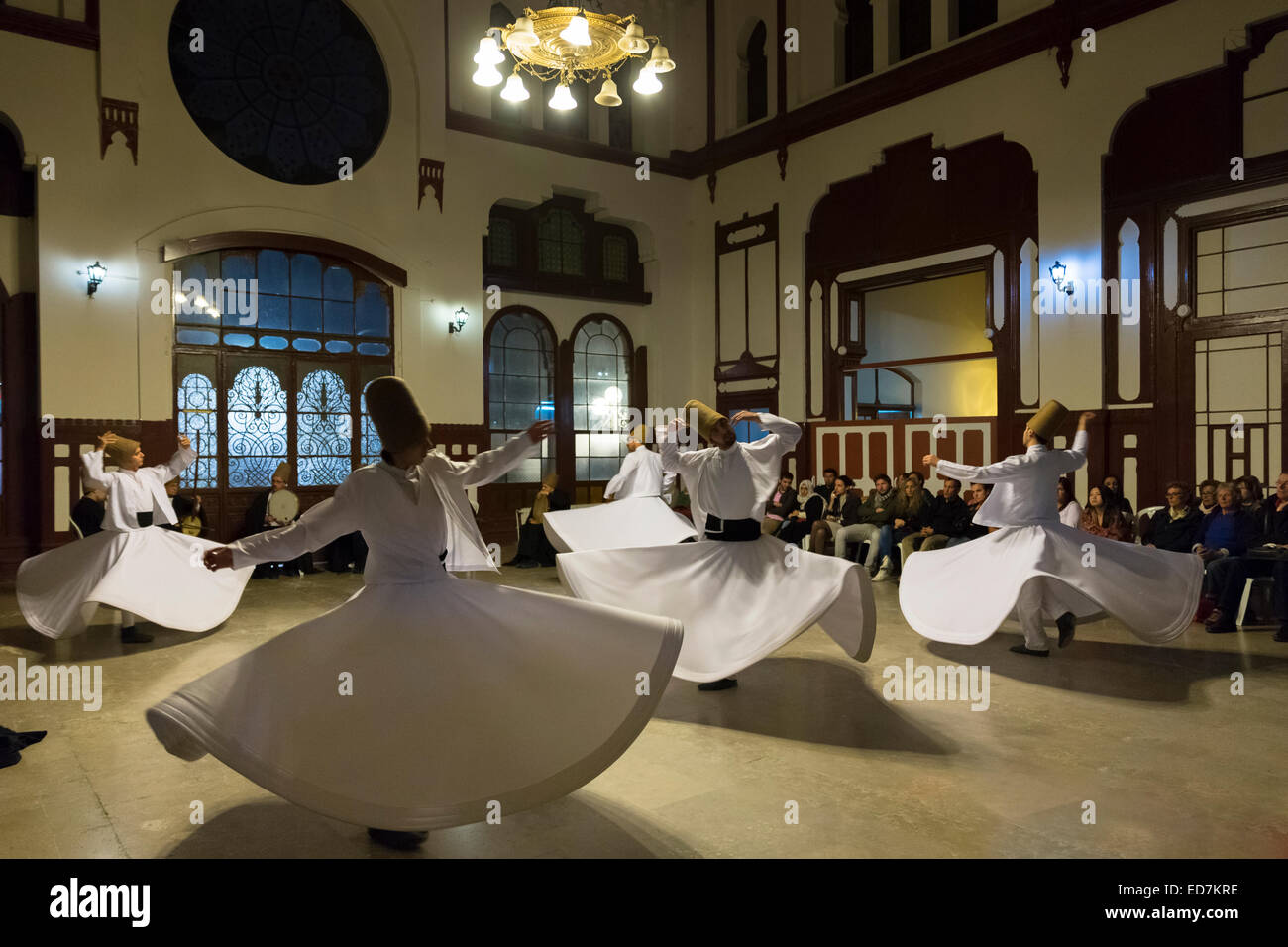 Tourists at Whirling Dervish ayin music performance - Mevlevi Sema ...