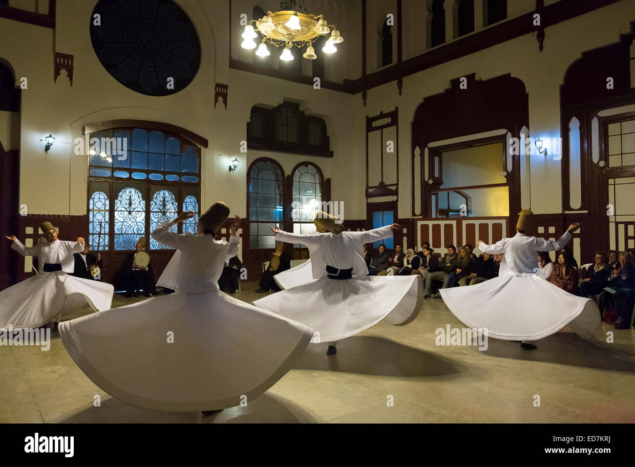 Tourists at Whirling Dervish ayin music performance - Mevlevi Sema ...