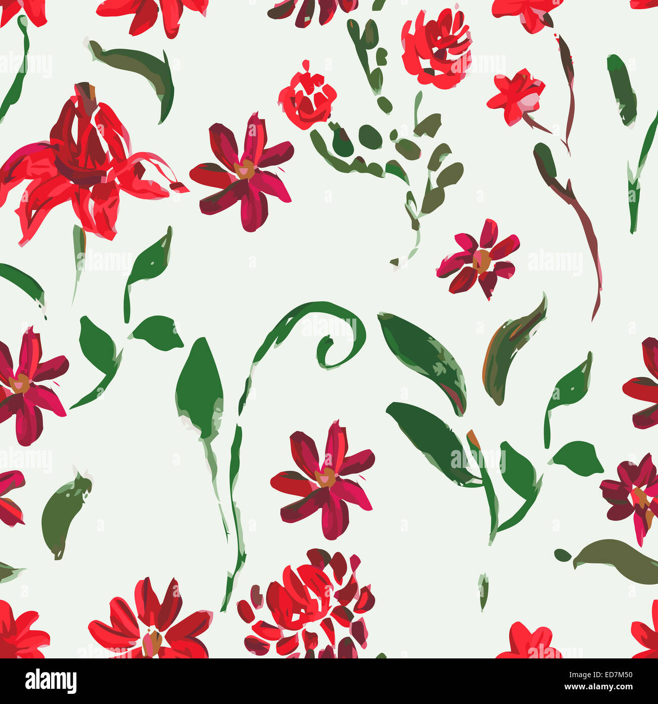 Seamless pattern with flowers Stock Photo - Alamy