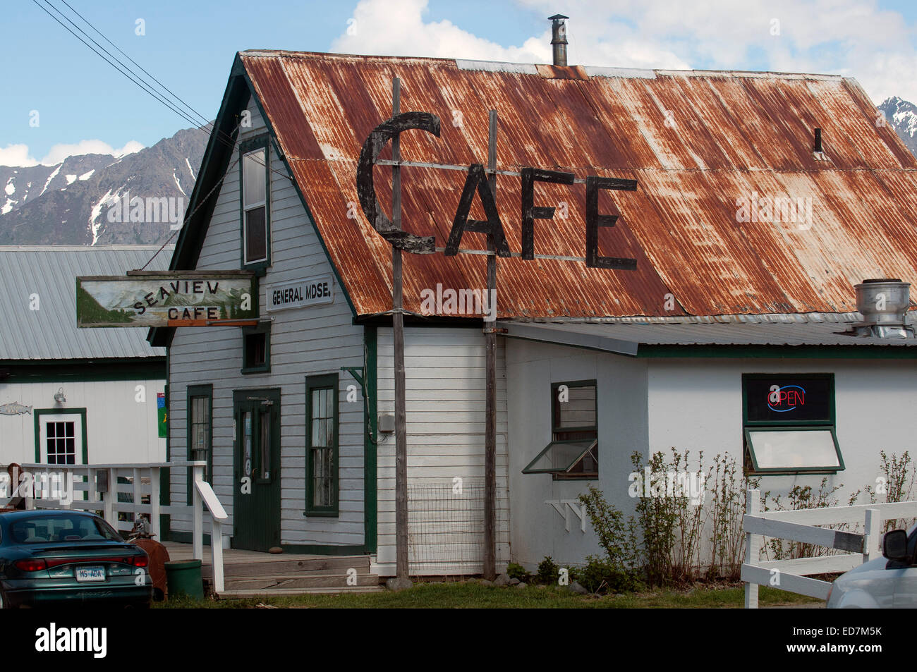 Seaview cafe in Hope Alaska Stock Photo Alamy