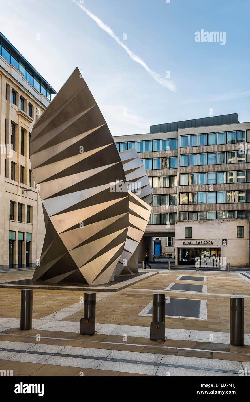 Modern artwork sculpture on Ave Maria Lane in the City of London Stock Photo