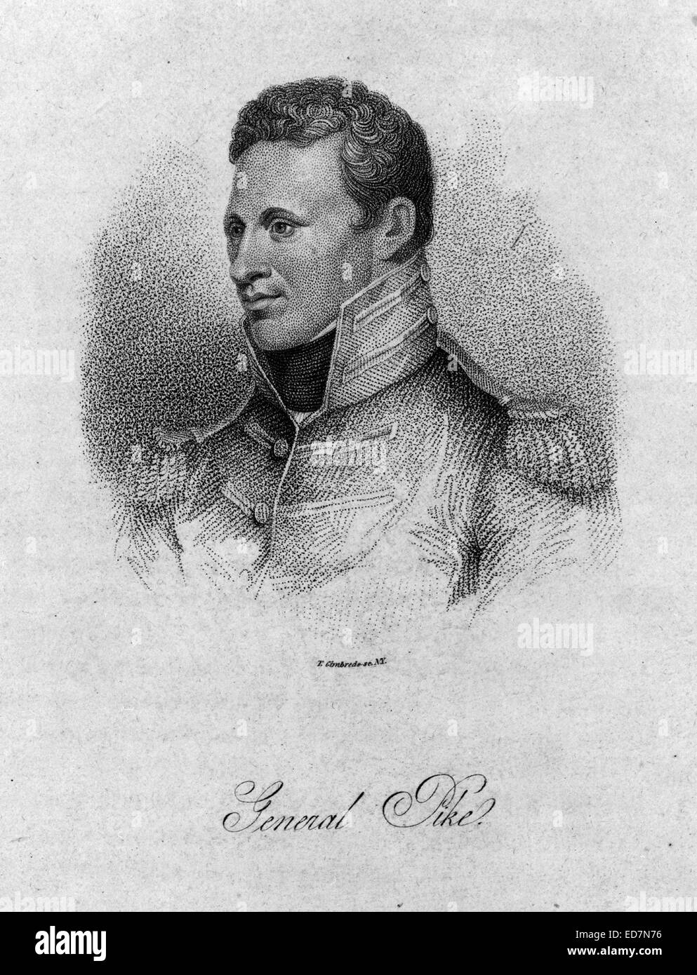 General Zebulon M. Pike as he appeared during the War of 1812. Stock Photo