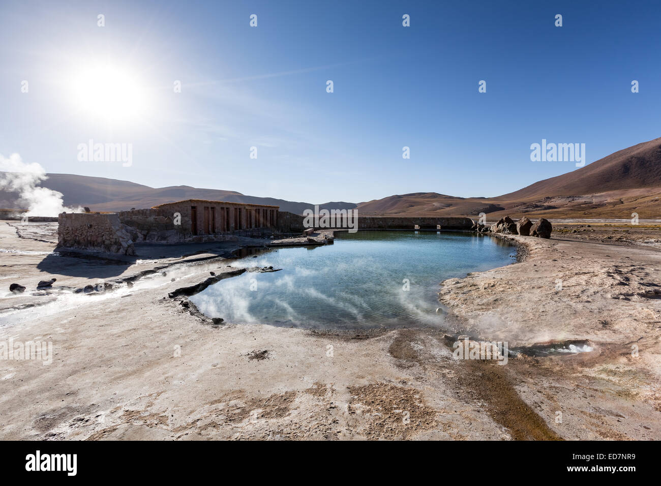Hot spring at El Tatio Geysers, Chile, South America Stock Photo