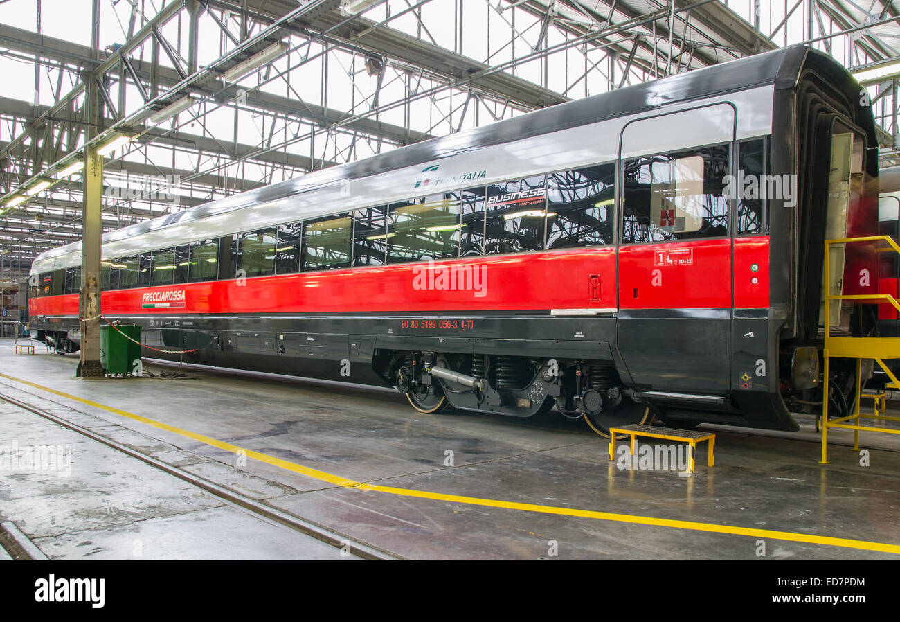 business class rail wagon in workshop Stock Photo