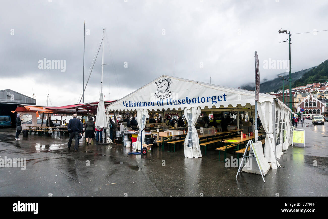 The famous fish market in Bergen Norway Stock Photo Alamy