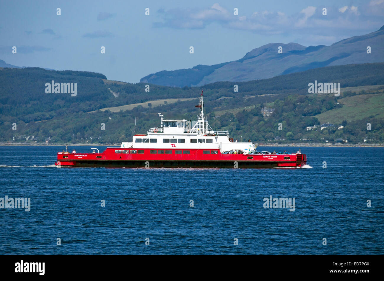 Western Ferries car ferry Sound of Scalpay heading for Gourock in western Scotland from Hunter's Quay in Dunoon Stock Photo