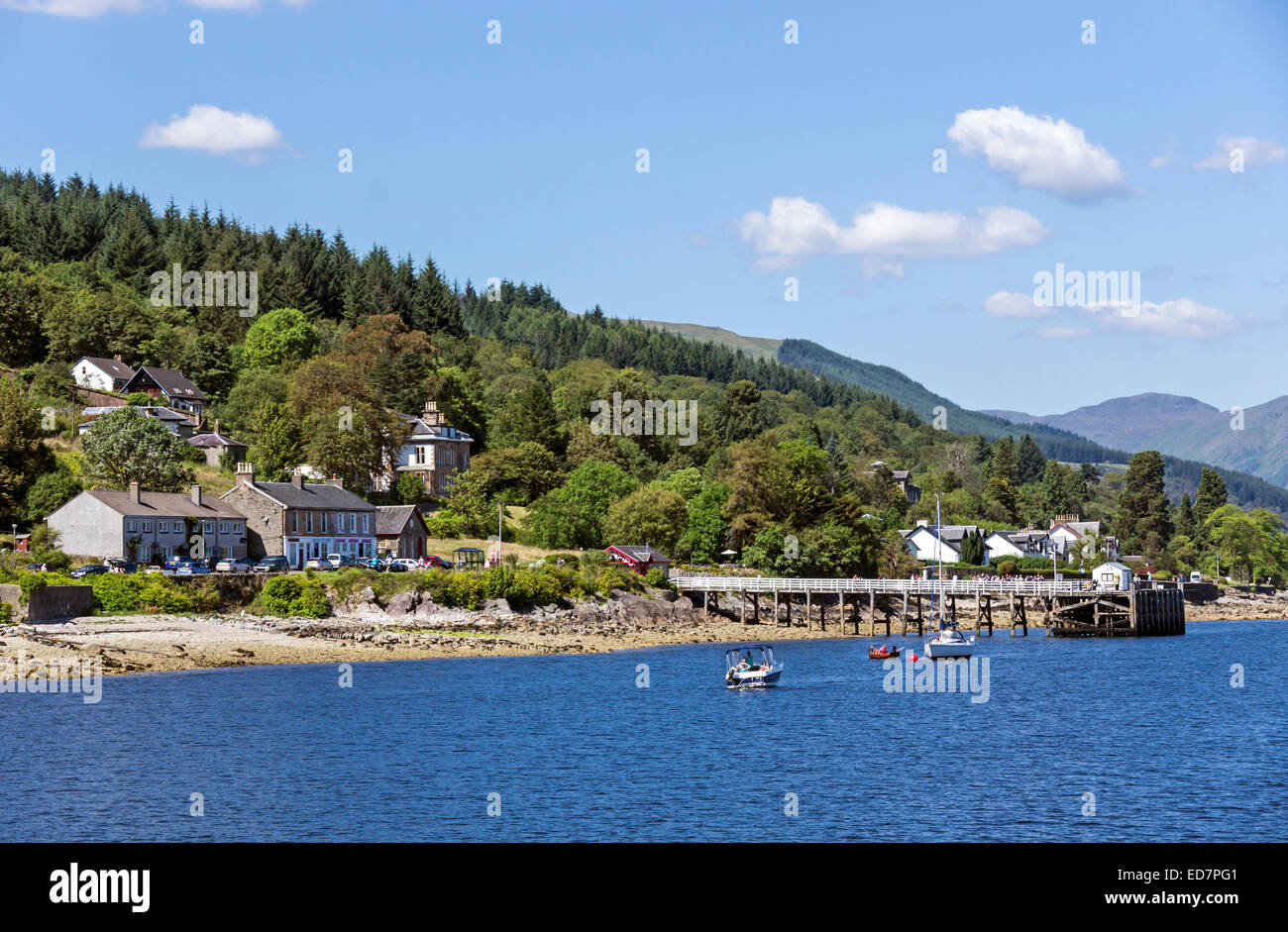 The pier at Blairmore Loch Long Argyll and Bute Scotland Stock Photo