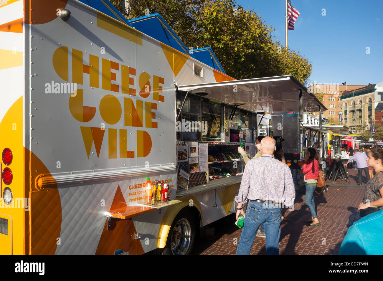 San Francisco CA food trucks Stock Photo Alamy