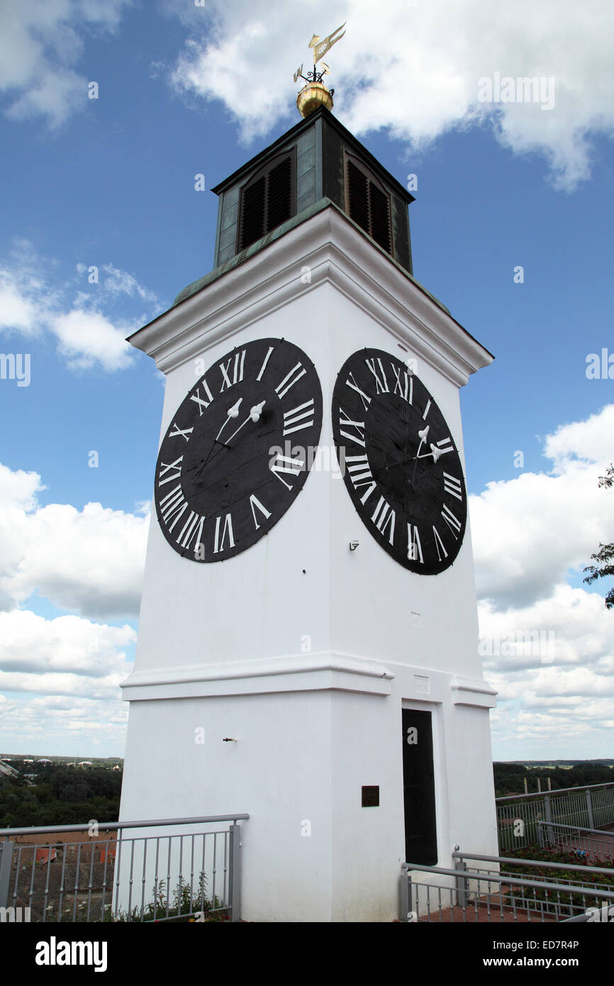 Clock tower at Petrovaradin Fortress in Novy Sad, Serbia