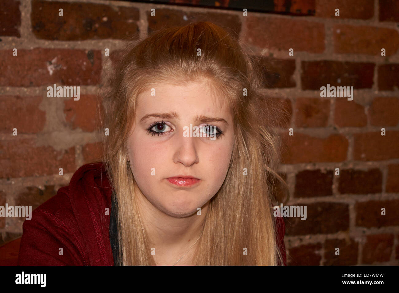 sad stroppy teenage girl Stock Photo