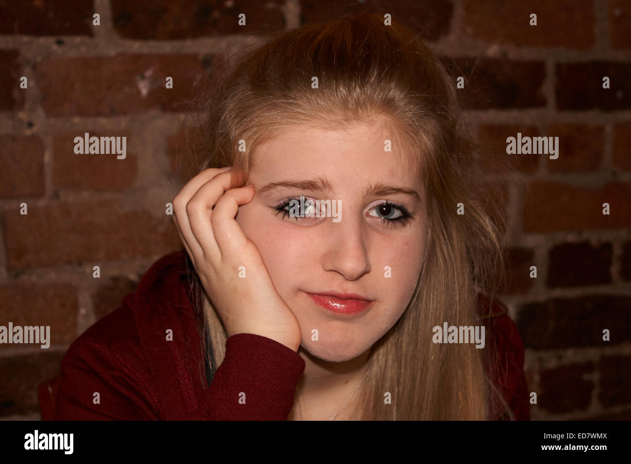 sad bored teenage girl Stock Photo