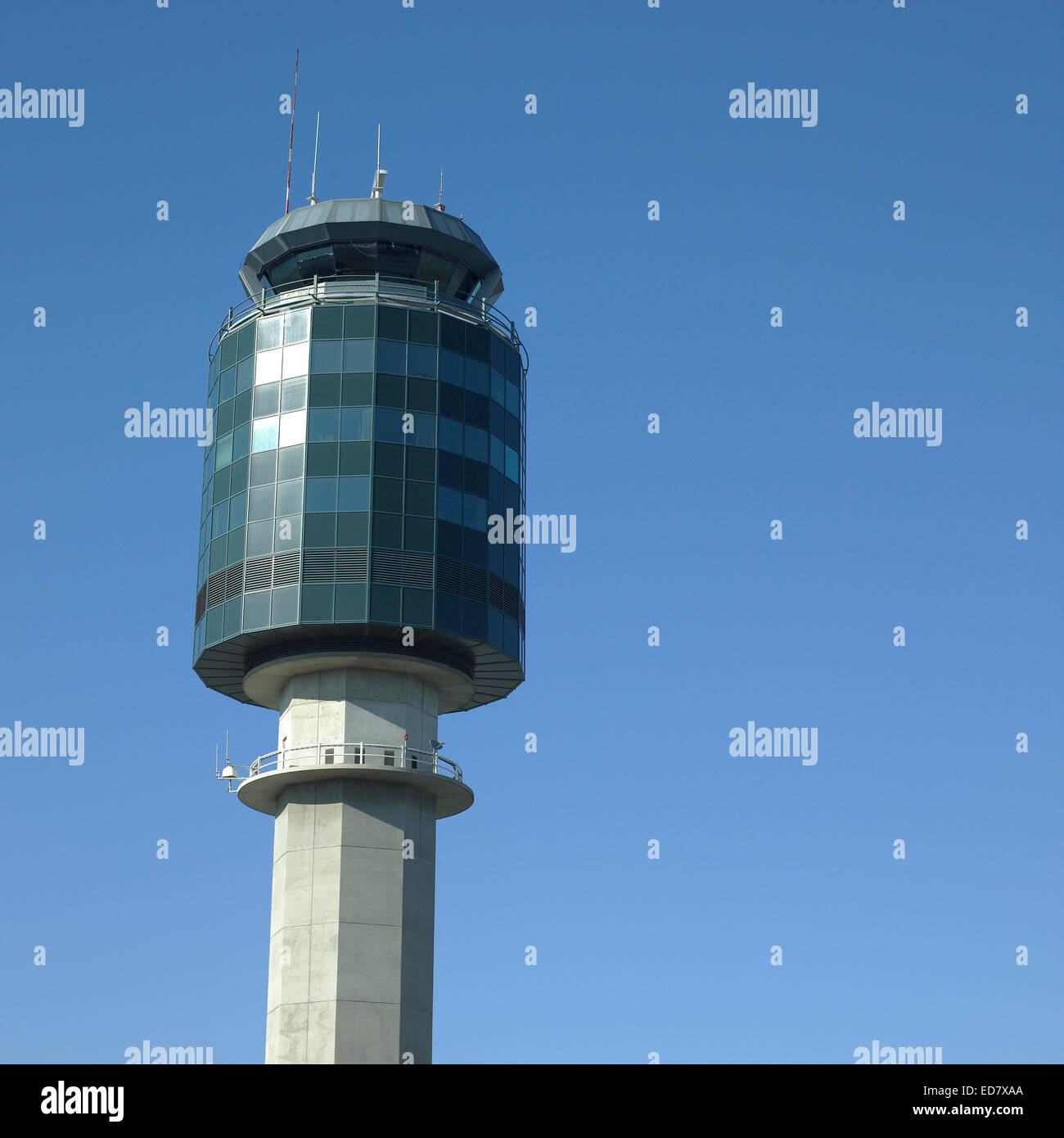 air traffic control tower and blue sky Stock Photo