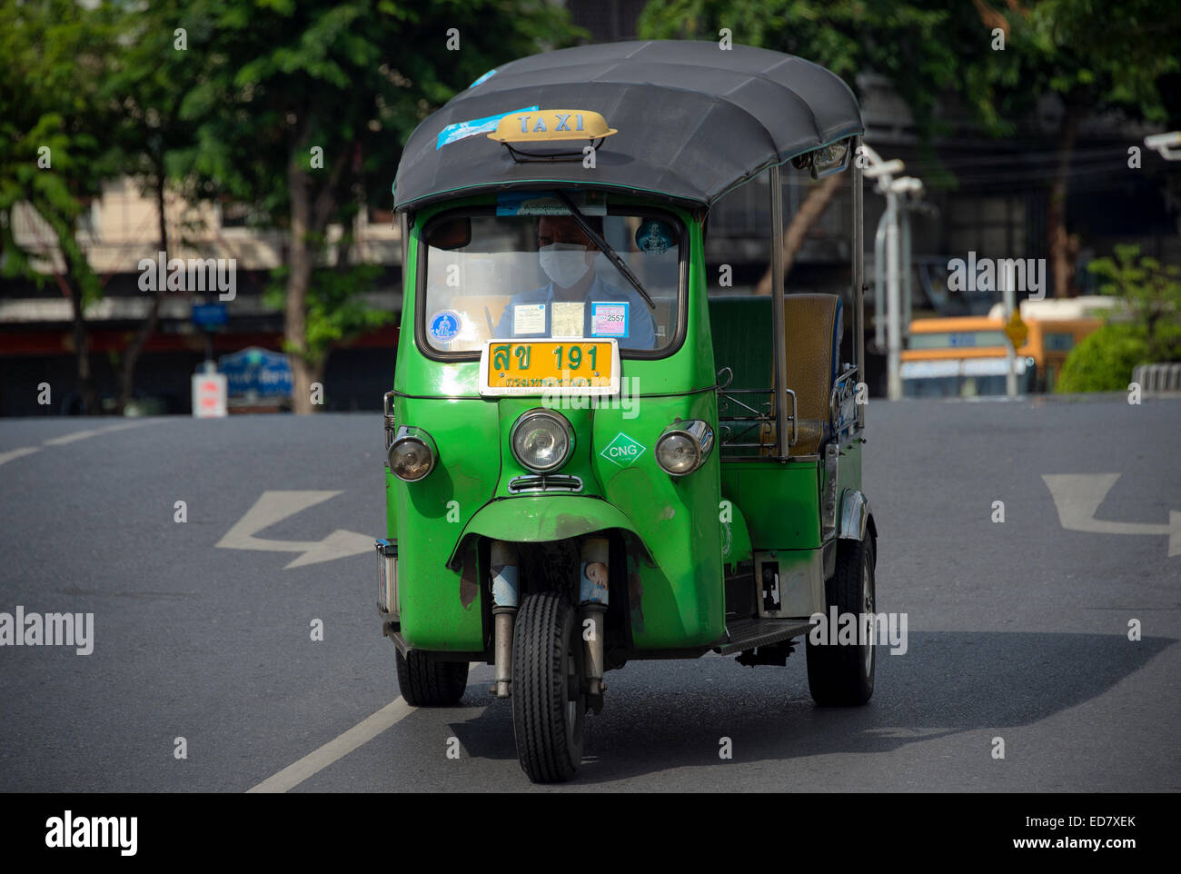 Tuk tuk on the road in Bangkok, Thailand Stock Photo