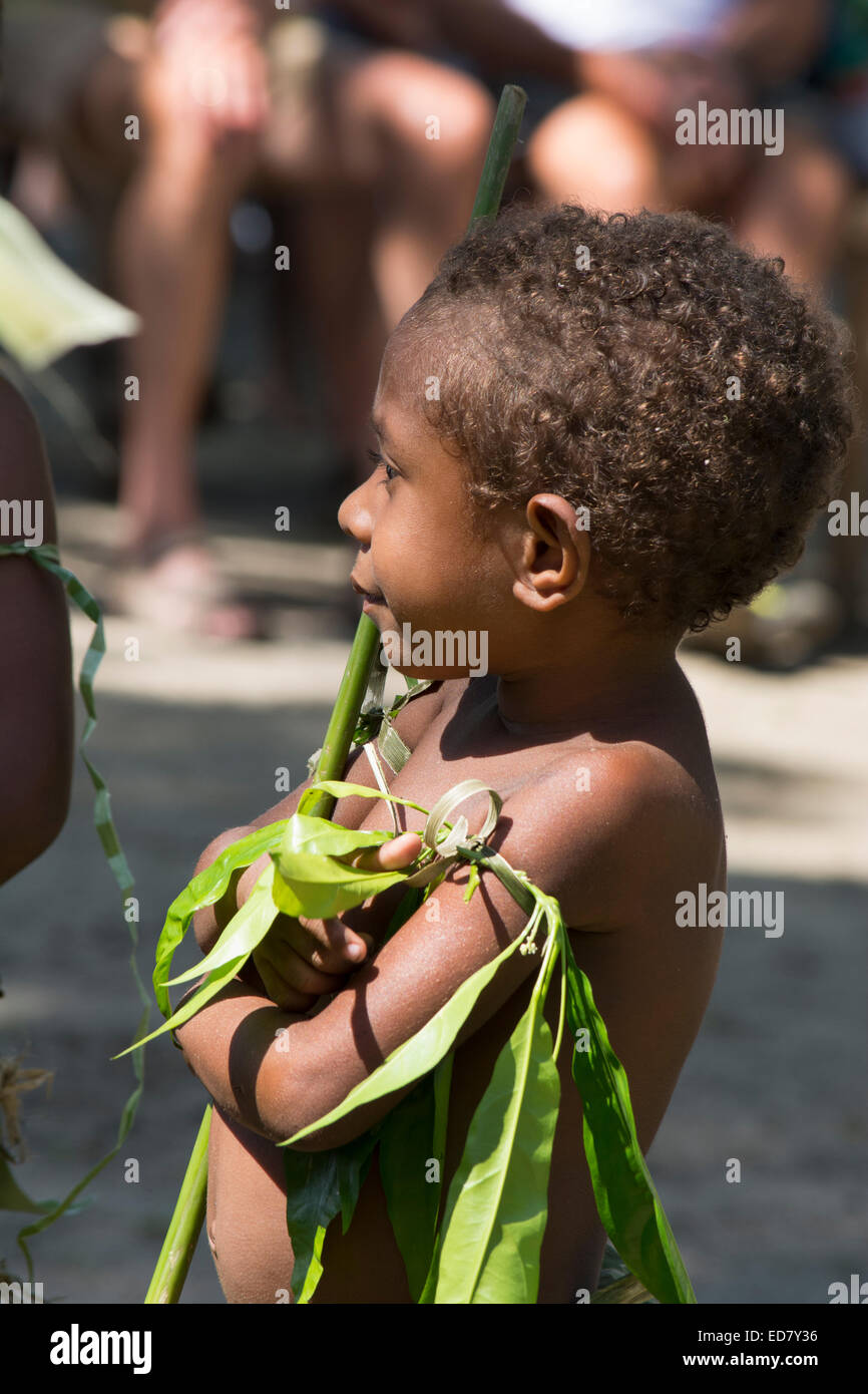 Melanesia, Papua New Guinea, Dobu Island. Local village children in ...