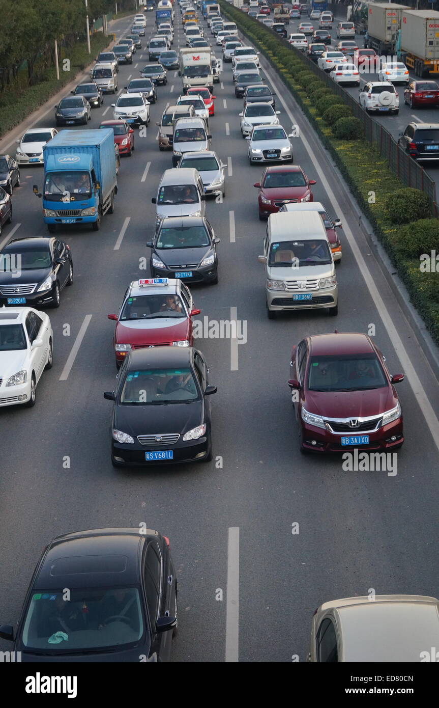 Shenzhen's congested road traffic Stock Photo