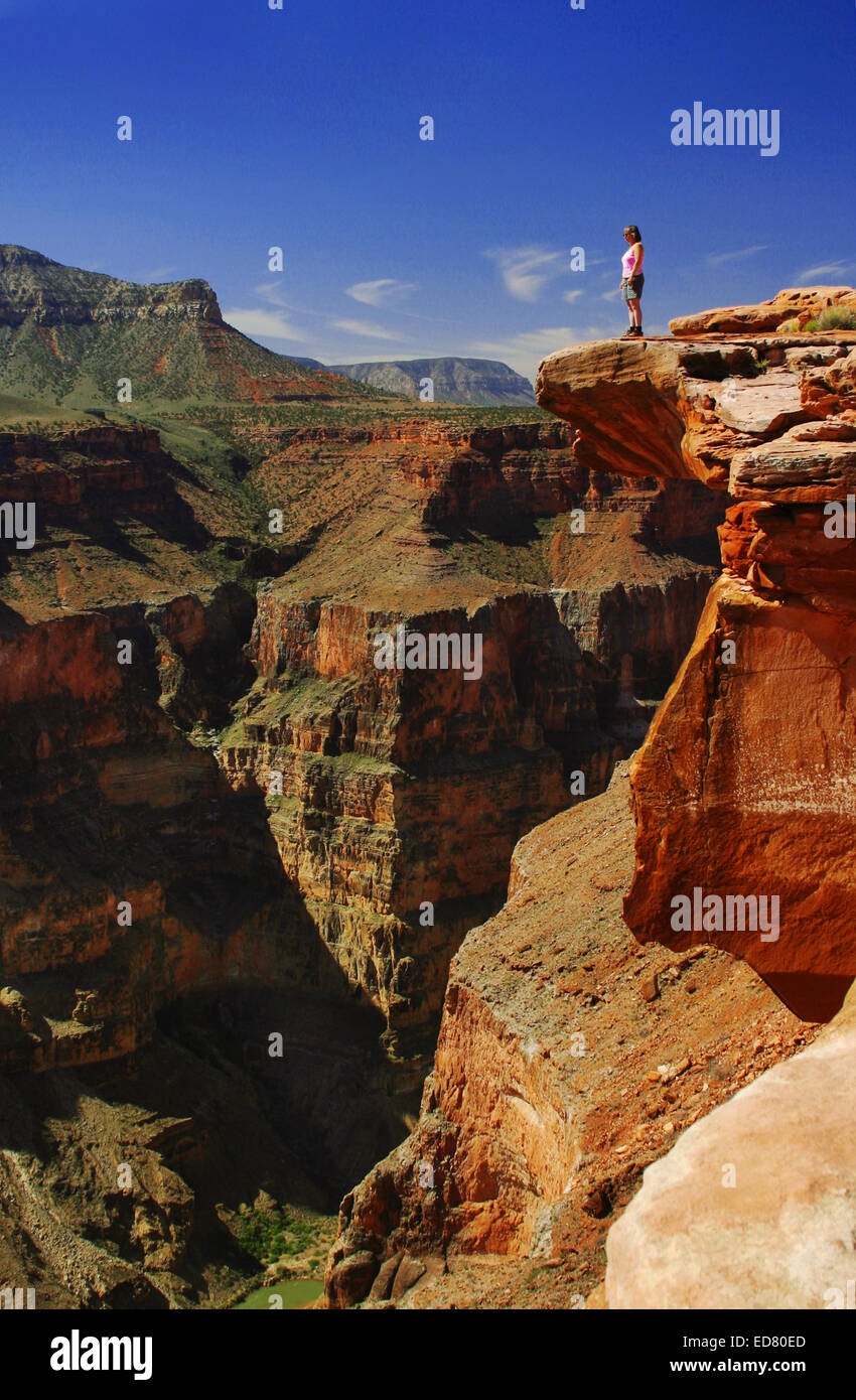 Woman standing edge grand canyon hi-res stock photography and images ...