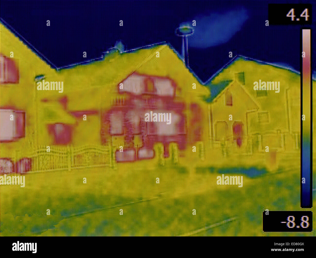 Infrared House Heat Thermal Loss High Resolution Stock Photography and