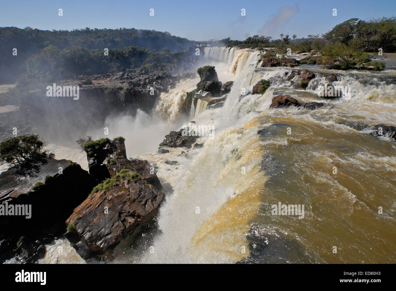 Iguazu Falls, viewed from the Argentina side of the Iguazu River Stock Photo