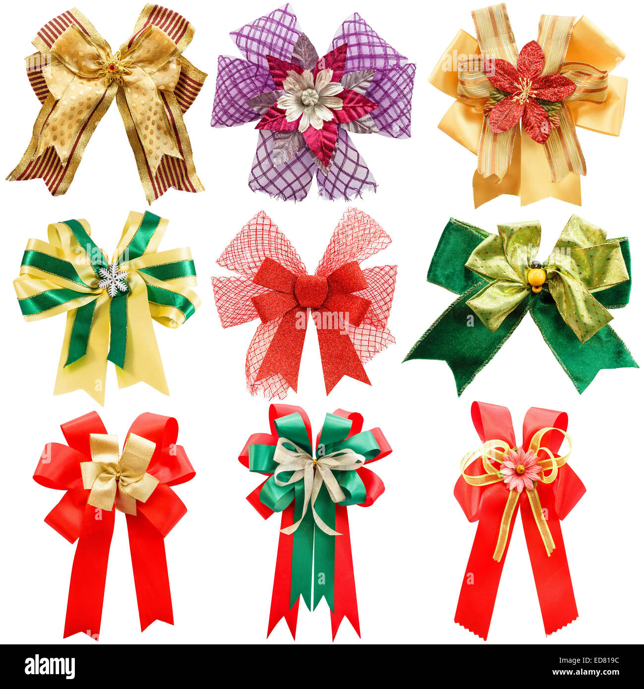 Set of colorful bows on white background (isolated) Stock Photo