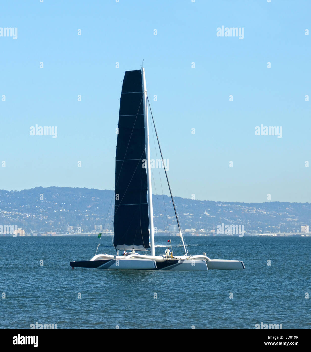 Catamaran sailing in the San Francisco Bay, California Stock Photo