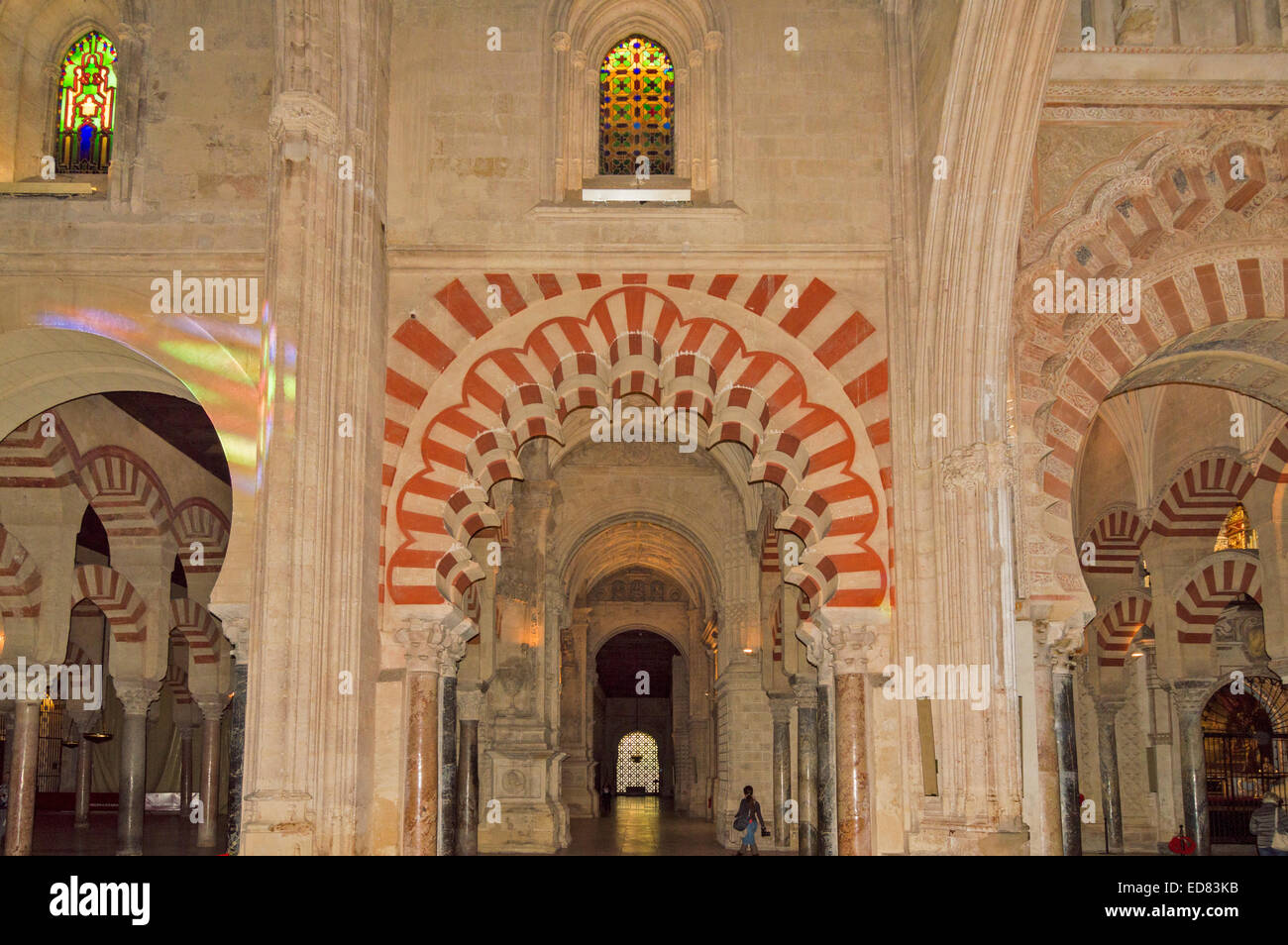 Cordoba Interior Mosque Cathedral Arches Of Red And White