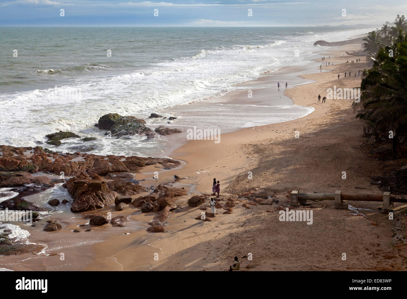 View of beach from Cape Coast Castle, Ghana, Africa Stock Photo