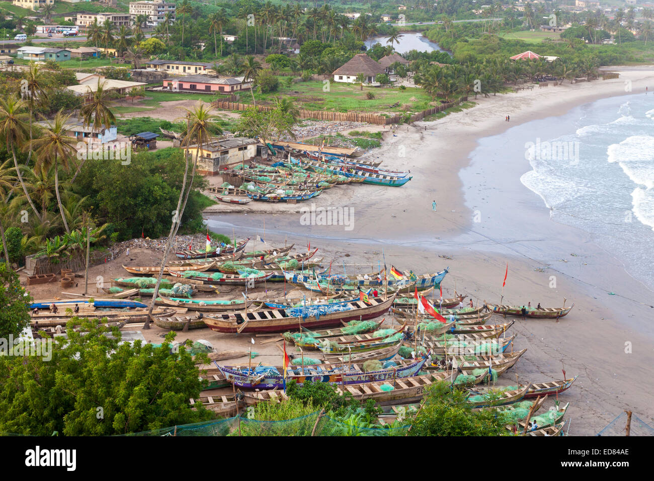 Fishing village at Abandze, Ghana, Africa Stock Photo