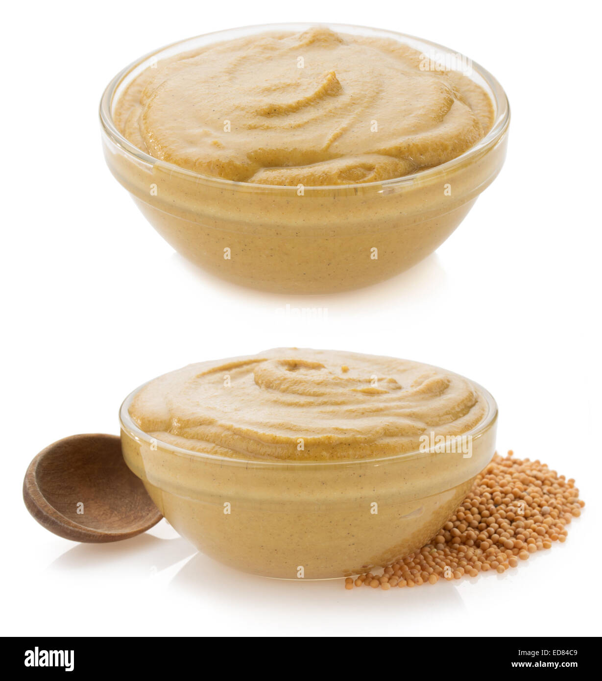 mustard sauce in bowl isolated on white background Stock Photo - Alamy