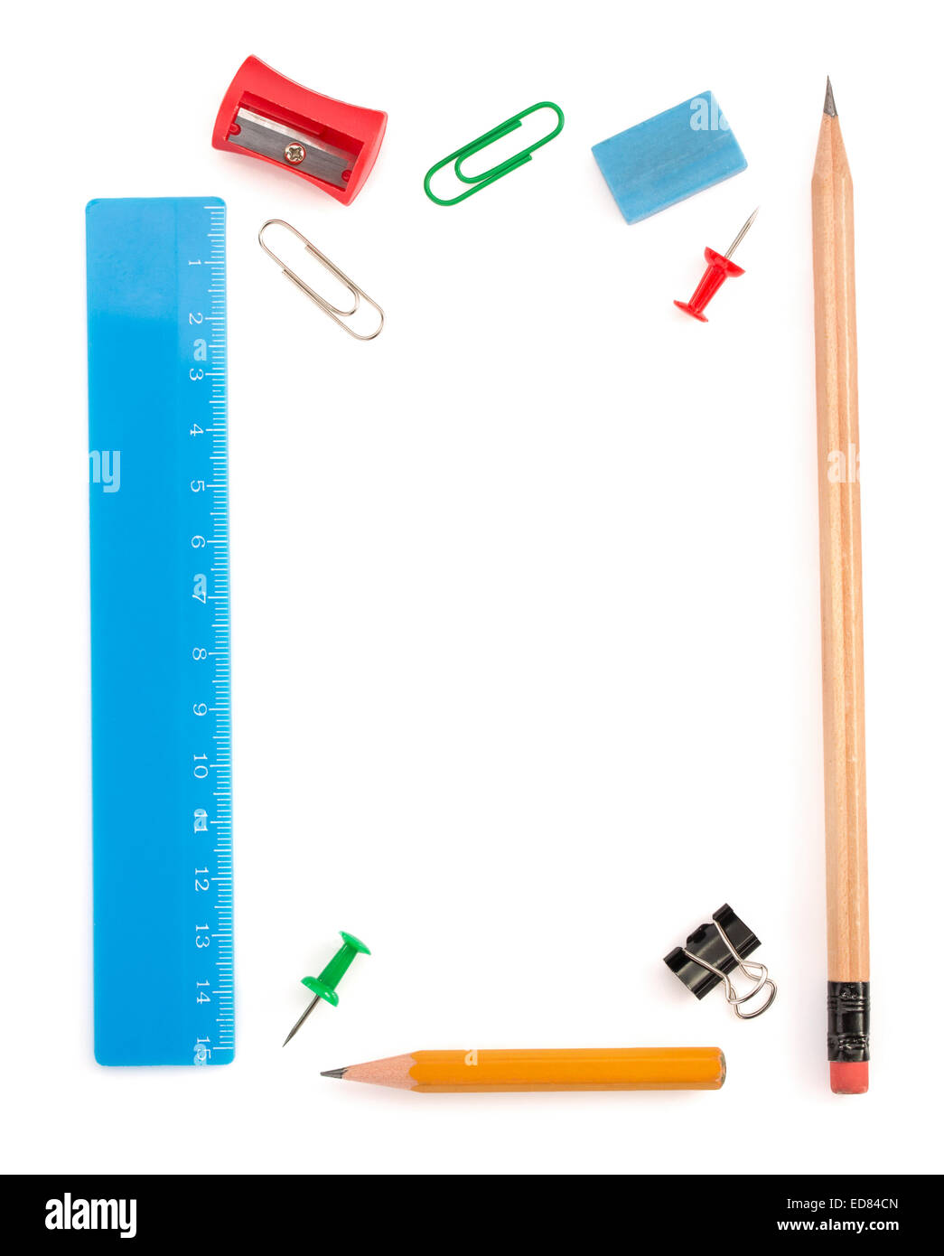 school supplies isolated on white background Stock Photo - Alamy