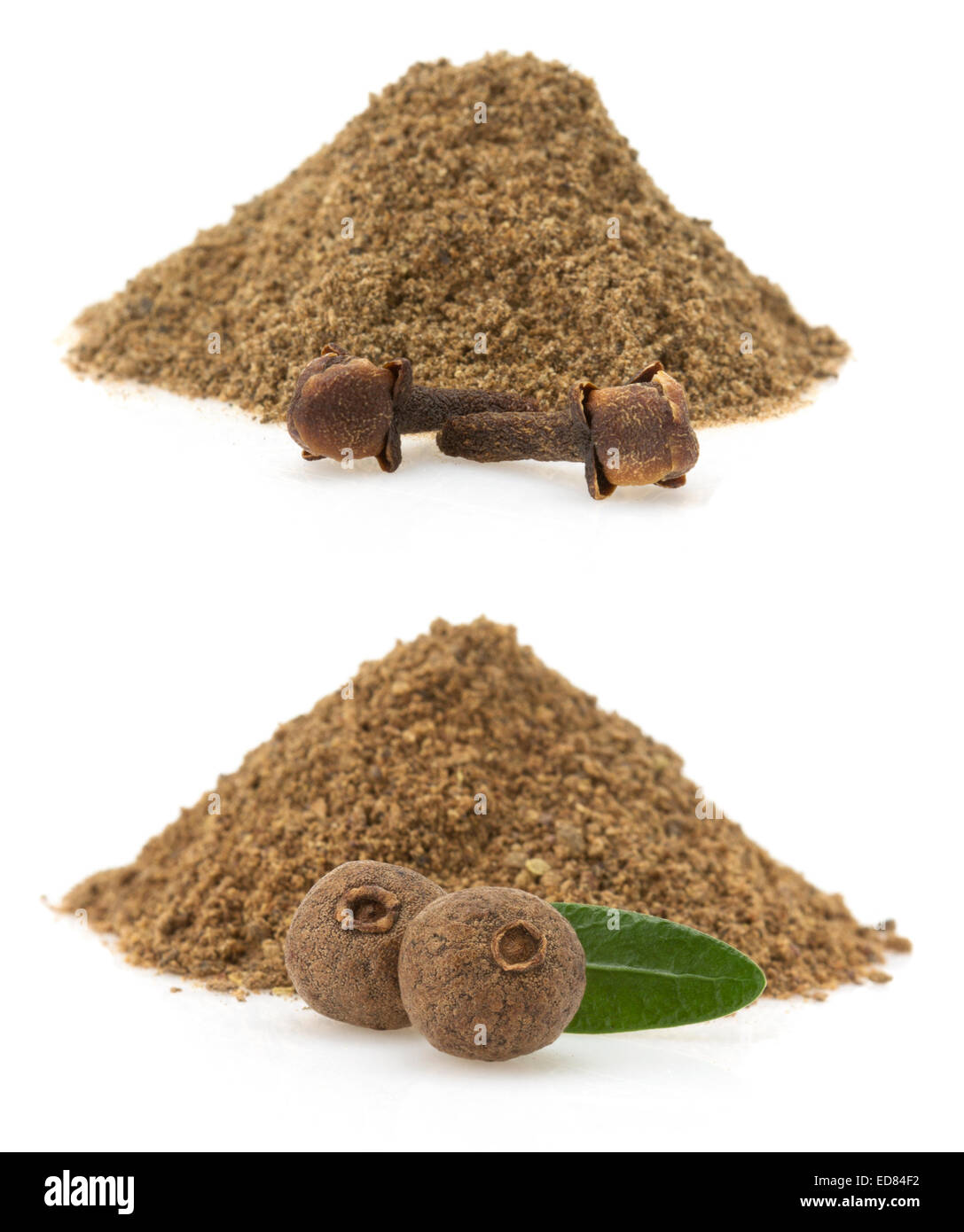 allspice and cloves powder isolated on white background Stock Photo Alamy