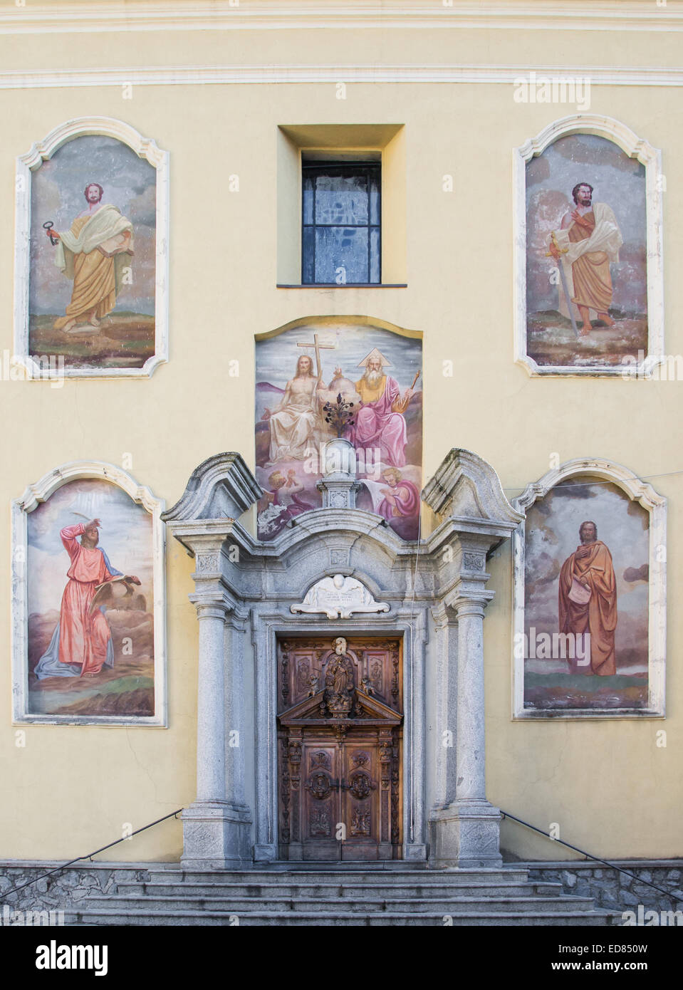 church of Santissima Trinità in Ponte di Legno, Italy Stock Photo