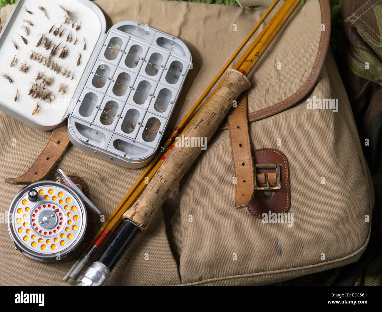 Fishing rod canvas fishing bag hi-res stock photography and images
