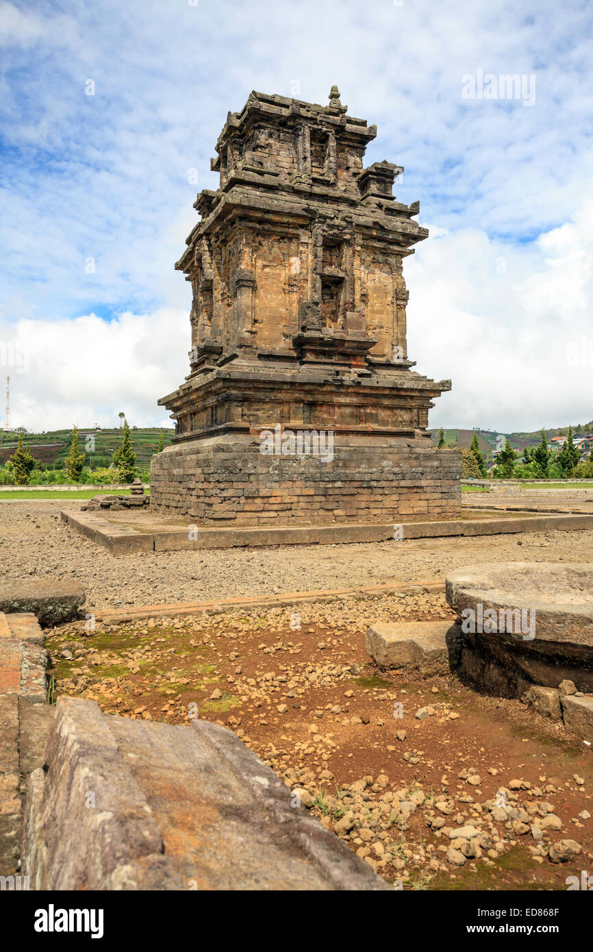 Dieng temple Arjuna complex plateau National Park Wonosobo Central Java Indonesia. Stock Photo