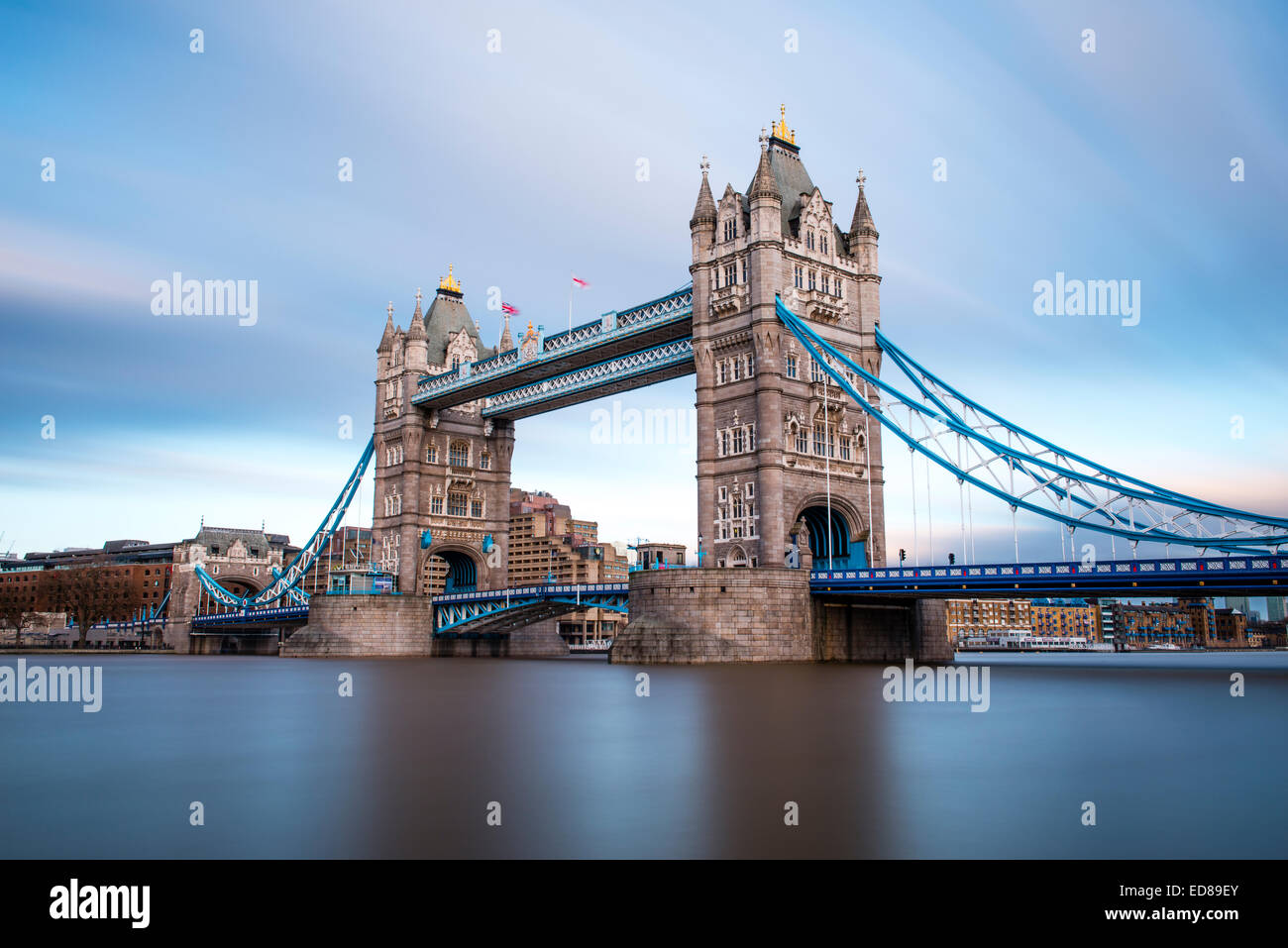 London Tower Bridge on the Thames River. It is an iconic symbol of London, United Kingdom. Stock Photo