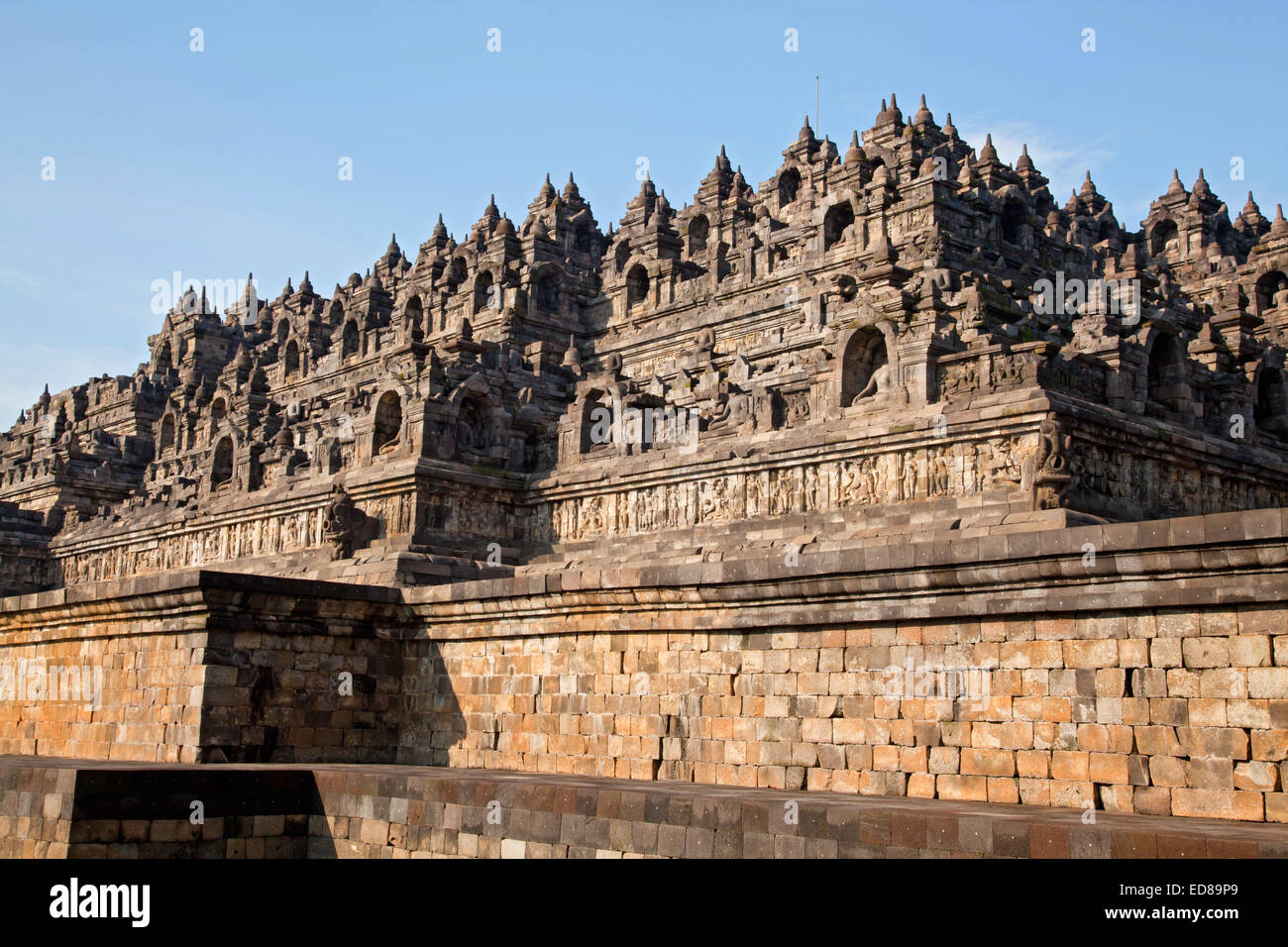 Architecture Borobudur Temple Stupa Ruin in Yogyakarta Indonesia. Stock Photo