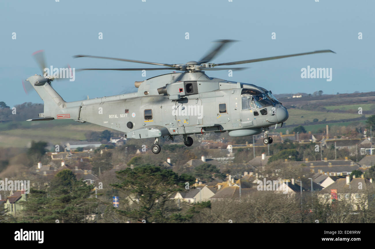 Royal Navy Merlin MK2 Helicopter from RNAS Culdrose Stock Photo Alamy