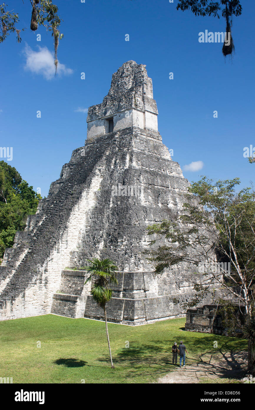Guatemala, Peten Province, Tikal National Park, Temple I Stock Photo