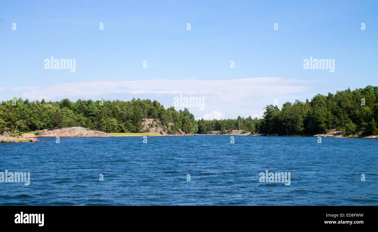 Archipelago in Gulf of Finland, Baltic Sea. Stock Photo