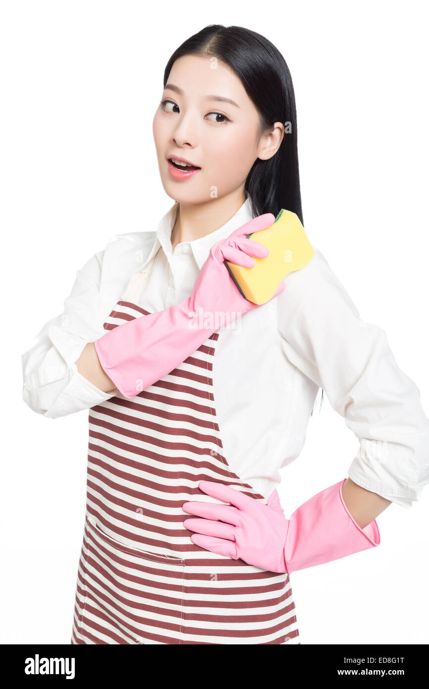 Chinese cleaning lady hi-res stock photography and images - Alamy