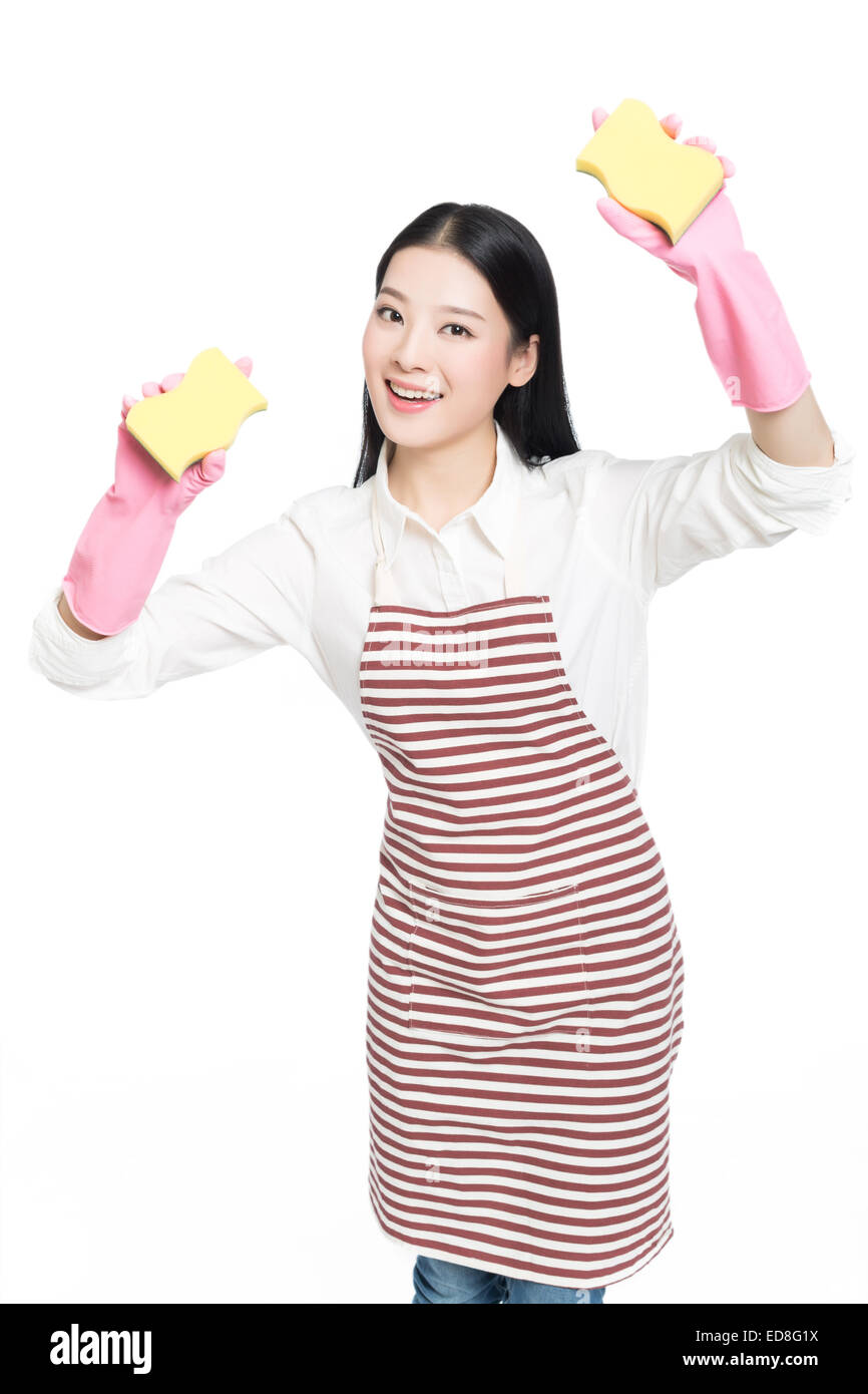 Asian cleaning lady hi-res stock photography and images - Alamy